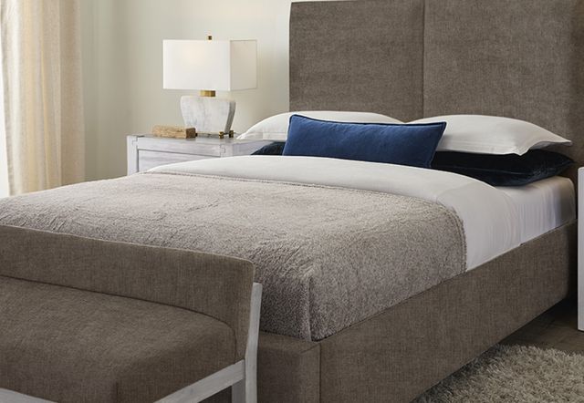 Artisan & Post by Vaughan-Bassett Joinery Brindle Gray/Natural Oak Queen Upholstered Panel Bed-1
