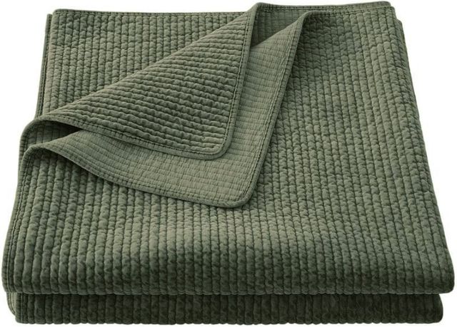 HiEnd Accents Stonewashed 3-Piece Fern Green King Bedding Bundle-2