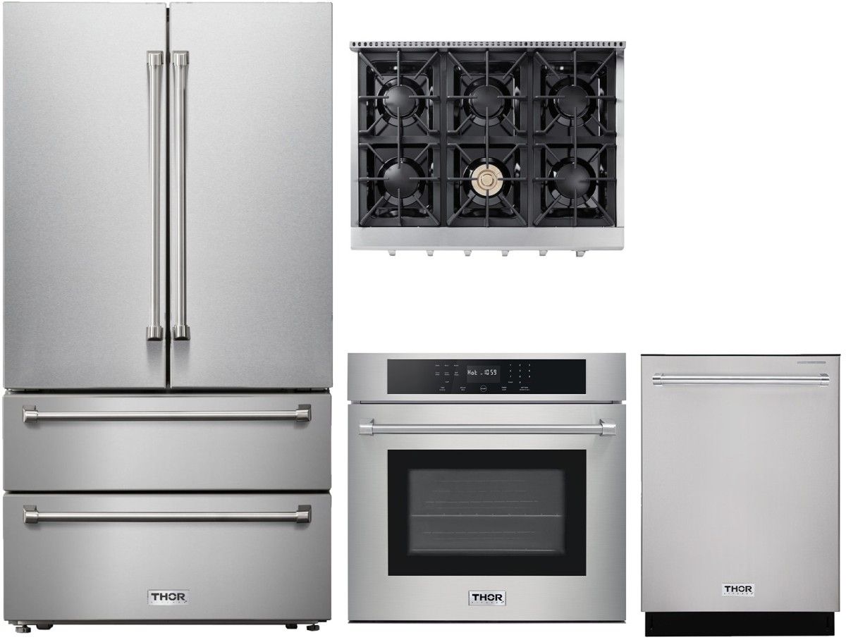 Thor Kitchen® 4 Piece Stainless Steel Kitchen Package