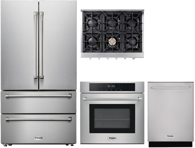 Thor Kitchen® 4 Piece Stainless Steel Kitchen Package-0