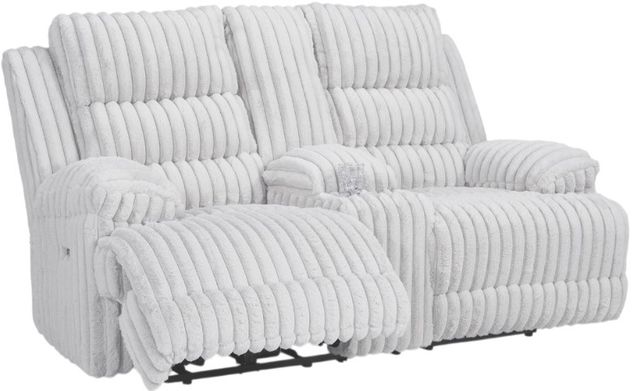 Signature Design by Ashley® Rhines Falls Alloy Dual Power Reclining Loveseat with Console-0
