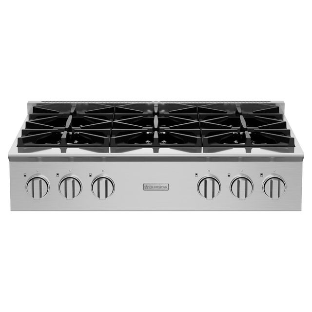 BlueStar Platinum X8 36" Stainless Steel Pro-Style Gas Rangetop with Custom Plated Trim-0