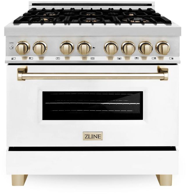 Zline SDRZ-48-MB Autograph Edition Paramount Series 47 7/8 Inch 6.7 Cu. Ft. Dual Fuel Range With 8 Burner Gas Cooktop And Electric Convection Double Oven Stainless Steel Matte Black
