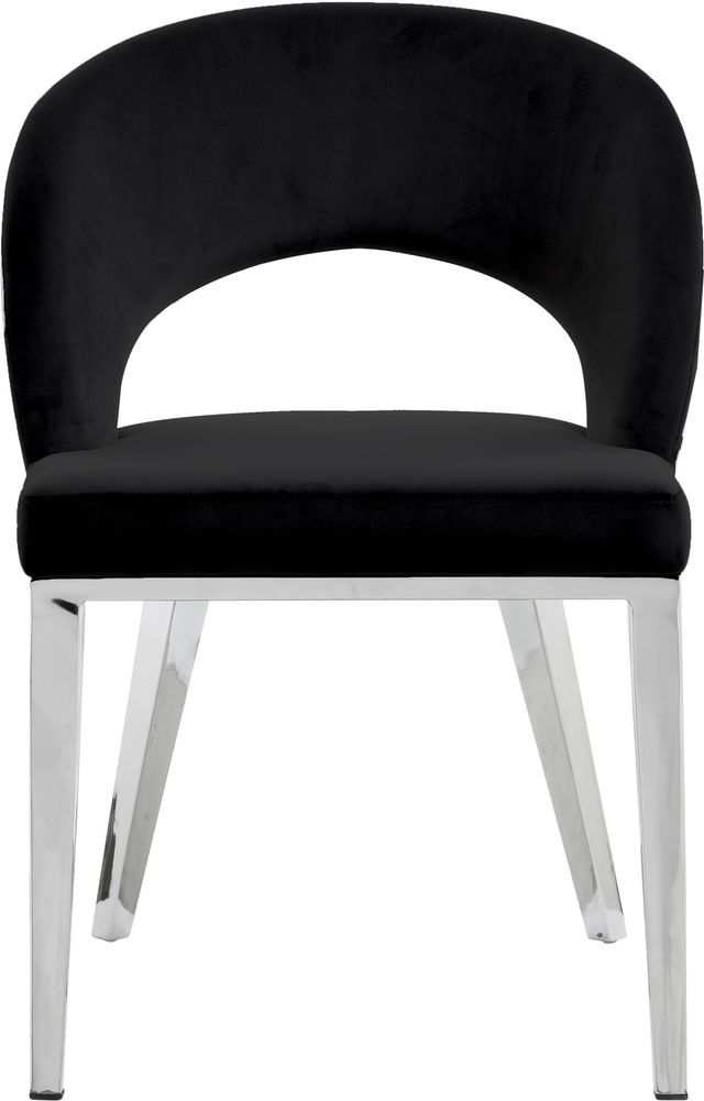 Meridian Furniture Roberto Black/Chrome Velvet Dining Chair-1