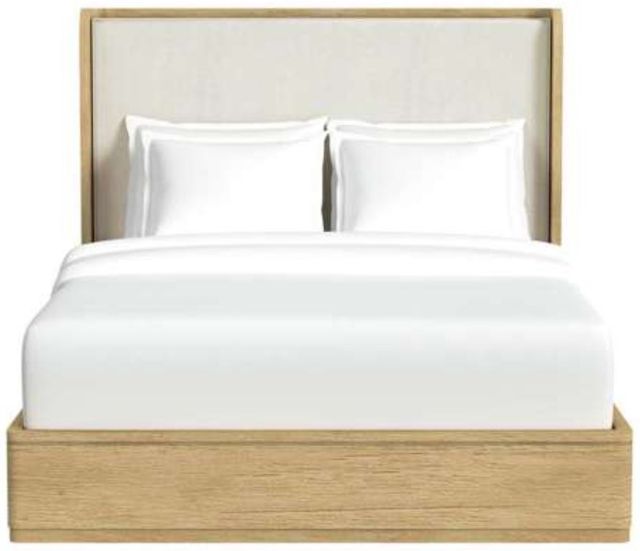 Elements International Rosalie Gray/Natural Upholstered Queen Panel Bed-3