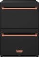Thor Kitchen Gordon Ramsay Collection 24” 5.4 Cu. Ft. Anti-Fingerprint Black Built-In or Freestanding Under the Counter Refrigerator Drawer with Rose Gold Handle-0