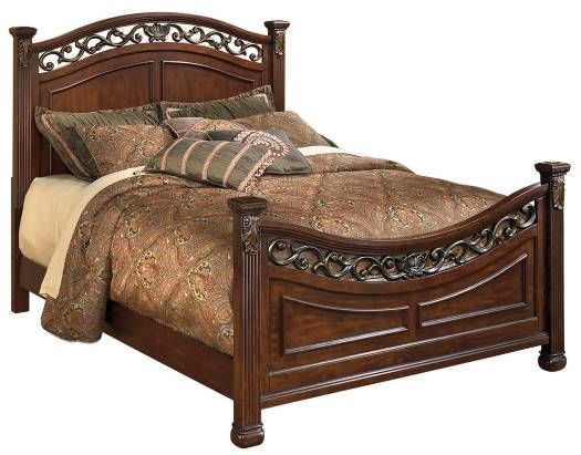 Signature Design by Ashley® Leahlyn 5-Piece Warm Brown King Panel Bed Set-1