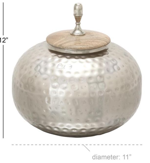 Deco Marche Silver Decorative Jars with Lid-2