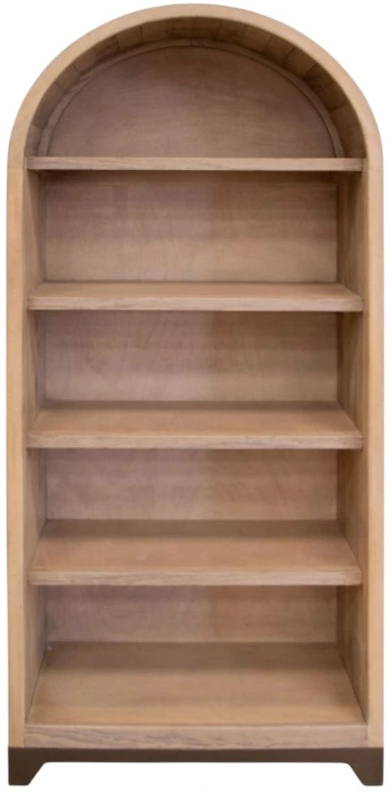 International Furniture Direct Natural Parota Brown Bookcase-2