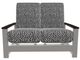 Telescope Casual Leeward Agra Classic/Warm Gray Fabric/Polymer Outdoor MGP Cushion Hidden Motion Loveseat with Chestnut Rustic Polymer Arms-1