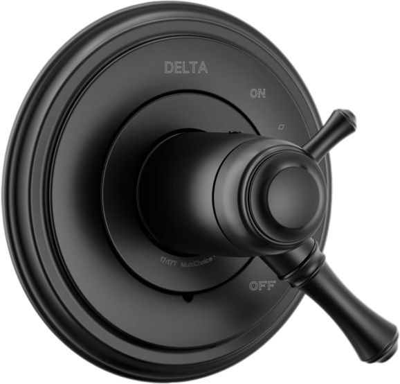 Delta Cassidy® 17T Series Matte Black Thermostatic Valve Only Trim-0