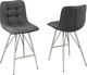 Brassex Inc. Chloe 2-Piece Grey/Silver Counter Stool Set-0