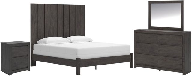 Fraluna King Panel Bed - Charcoal Fraluna King Panel Bed - Charcoal