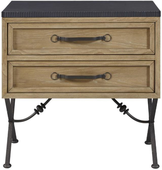 Bernards Tarrington Black/Cashew 2-Drawer Nightstand-2