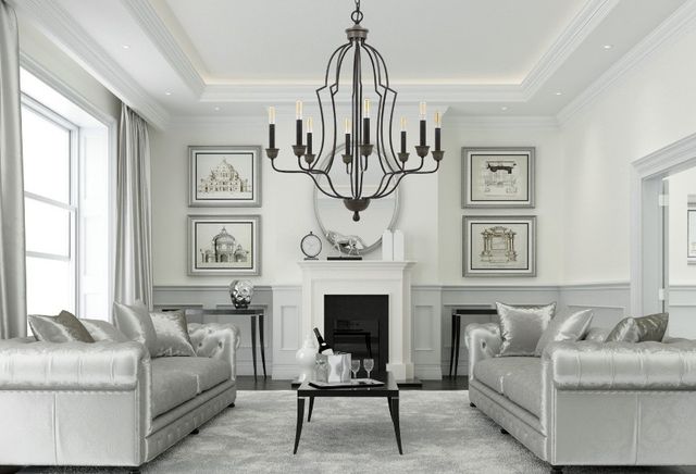 Cal® Lighting & Accessories Lebrija Textured Bronze Chandelier-1