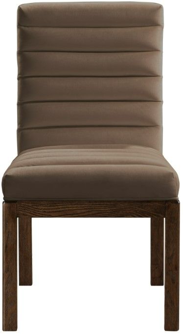Meridian Furniture Evelyn Brown/Walnut Velvet Upholstered Side Chair-1