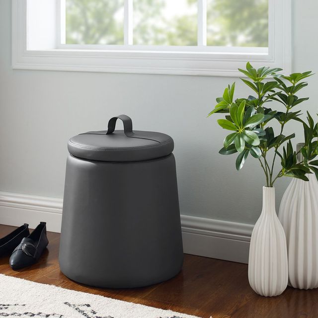 Linon Sandy Gray Storage Ottoman-4