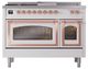 Ilve® Nostalgie II Noblesse 48'' White Pro Style Dual Fuel Range with Copper Trim-1