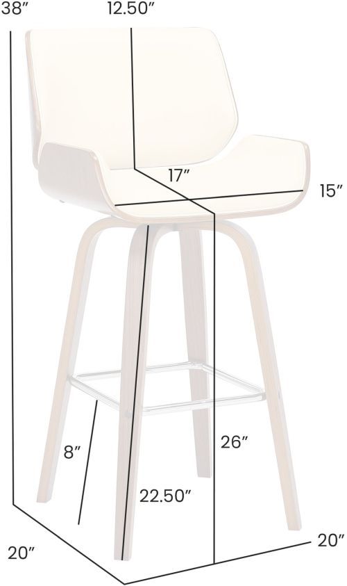 Armen Living Tyler Black Brushed/Gray Swivel Counter Stool-2