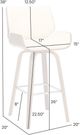 Armen Living Tyler Black Brushed/Gray Swivel Counter Stool-2
