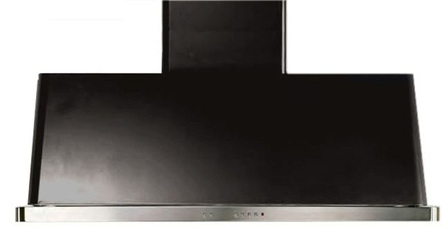 Ilve® Majestic II Series 48" Gloss Black Wall Mounted Chimney Style Range Hood-0