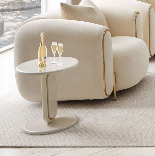 Michael Amini® Sassani Gold/Pearl White End Table-1