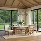 Intercon Cornerstone Stone Top Dining Table with French Oak Base-1
