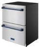 Thor Kitchen® Gordon Ramsay 24" 5.4 Cu. Ft. Stainless Steel Under-Counter Outdoor Freestanding Freezer Drawer with Blue Handle-2