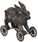 A & B Home Black Resin Bunny on Wagon-0