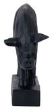 A & B Home Matte Black Pig Figurines-2