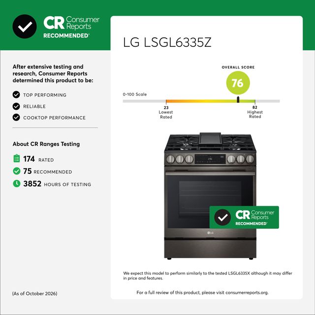 LG 30" Black Stainless Steel Smart Slide-In Gas Range with ProBake Convection®-1