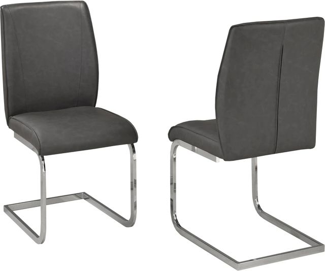 Brassex Inc. Amber 2-Piece Grey Dining Chair Set-2