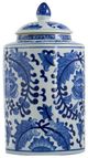 A & B Home Aline Blue/White Lidded Jar-1