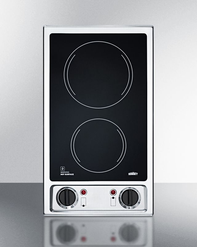 Summit® 12" Brushed Stainless Steel Frame Electric Cooktop-2