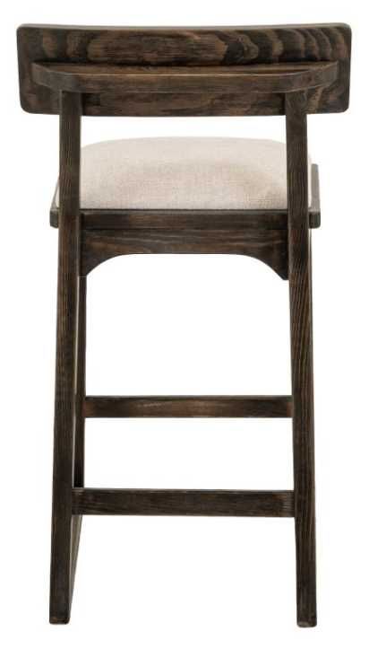 International Furniture Direct Balam Stained Dark/White Upholstered Barstool-4