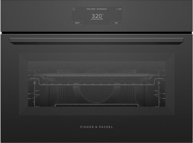 Fisher & Paykel Series 7 24” Black Glass Minimal Compact Convection Electric Speed Oven-0