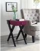 ACME Furniture Fierce Burgundy Side Table with Black Base-4