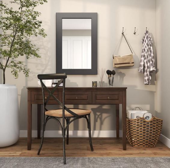 Deco Marche Black Wooden Wall Mirror-4