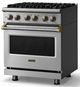 Viking® 5 Series 30" Stainless Steel Pro Style Dual Fuel (LP) Range with Polished Chrome Trim-3