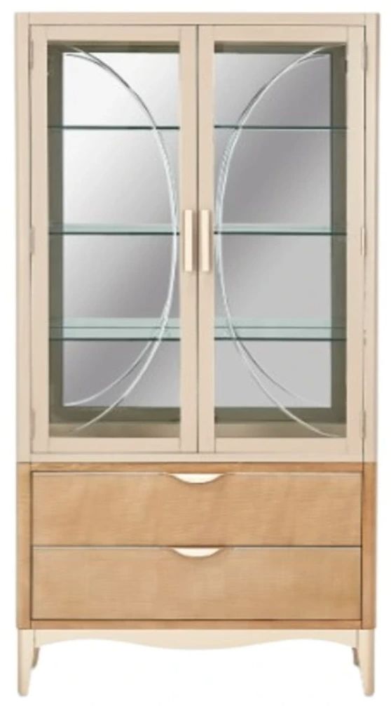 Michael Amini® Malibu Crest Blush/Chardonnay Display Cabinet -1