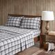 Olliix by Woolrich Grey Plaid Queen Flannel Cotton Sheet Set-4