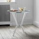 Armen Living Naomi Glass Top Dining Table with Stainless Steel Base -4