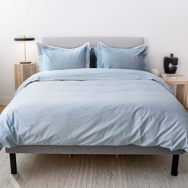 Hush Cotton Sateen 3-Piece Light Blue Queen Duvet Cover Set-2