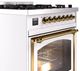 Ilve® Nostalgie II Noblesse 30" Custom RAL Color Pro Style Dual Fuel Range with Brass Trim-3