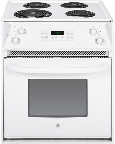 GE® 28" White Drop In Electric Range