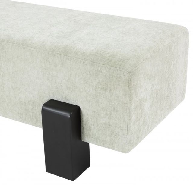 Meridian Furniture Edison Mint/Black Chenille Fabric Bench-3