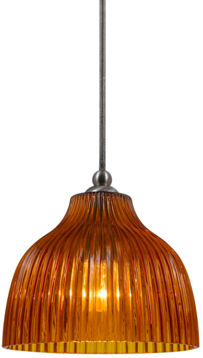 Cal® Lighting & Accessories Uni Pack Amber/Brushed Steel Pendant-0