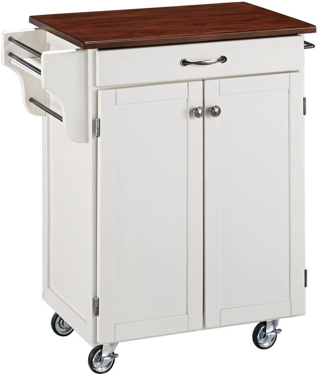homestyles® Cuisine Cart Cherry/White Kitchen Cart-0
