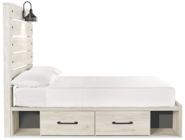Signature Design by Ashley® Cambeck Whitewash Full Panel Bed with 4 Storage Drawers-2