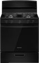 Amana® 30" Black Freestanding Gas Range with Easy Clean Glass Door-0